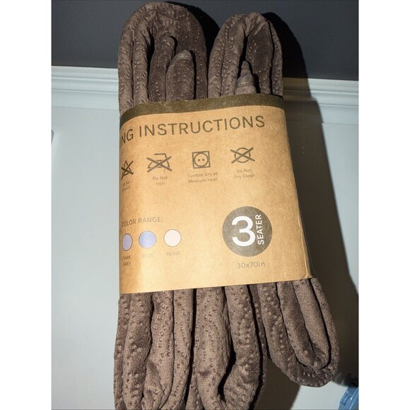 Loula Ultra Absorbent Sofa Protector 3 Seater Bottom Sofa Cover 30x70in Brown - Picture 3 of 5